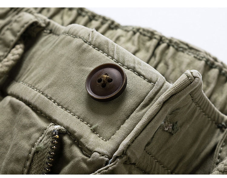 Solid-color Loose-fit Cargo Shorts For Men - cas7m