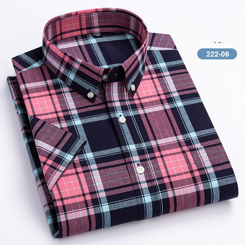 Summer Fashion Casual Men's Shirt Plaid - cas7m