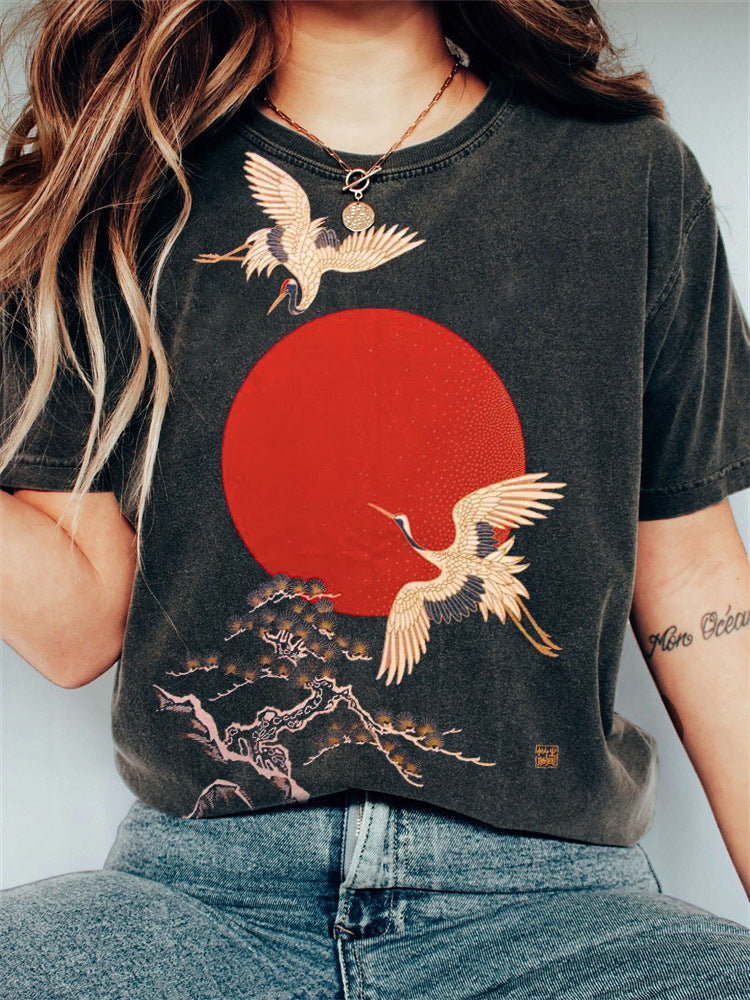 Women's Letter Casual Loose Short Sleeves Blouse - cas7m