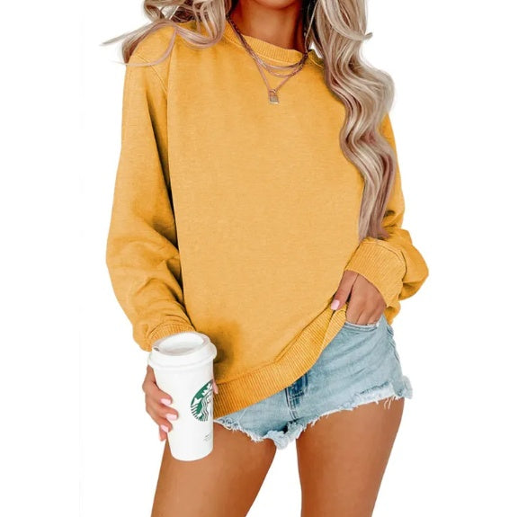Basic Solid Crew Neck Hoodie