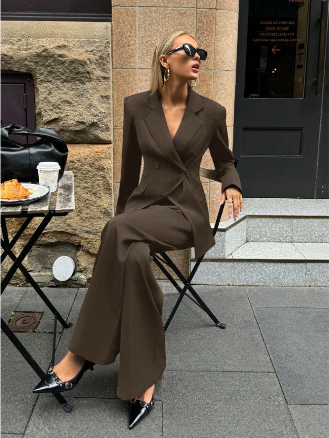 Solid Color Polyester Loungewear Set - 6 Sizes Available - cas7m
