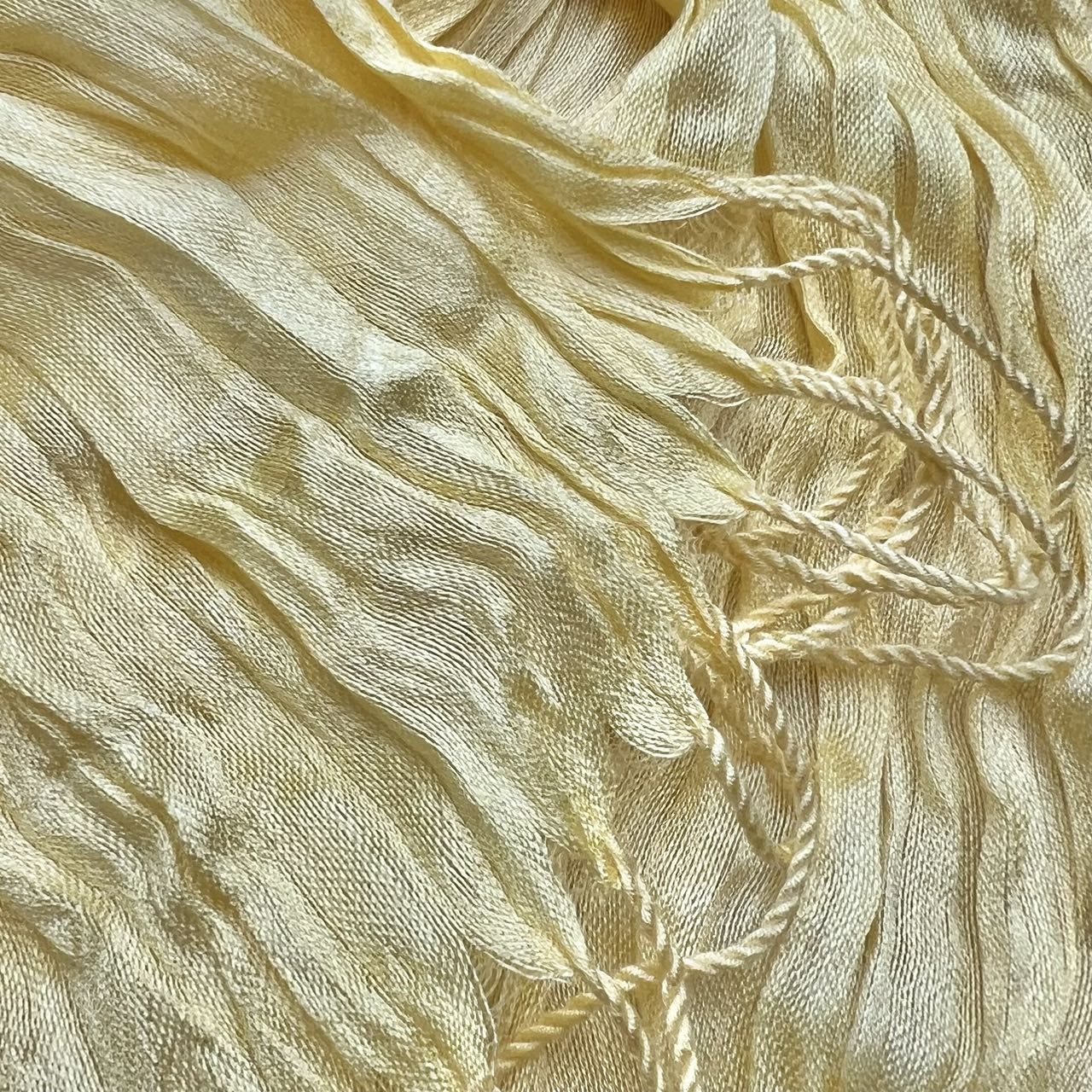 2pcs Sunshine Yellow Crinkle Blend Scarf,Beach Vacation Essential,vacation,daily Life,evening Party,Office Appropriate Subtlety For Women Men - cas7m