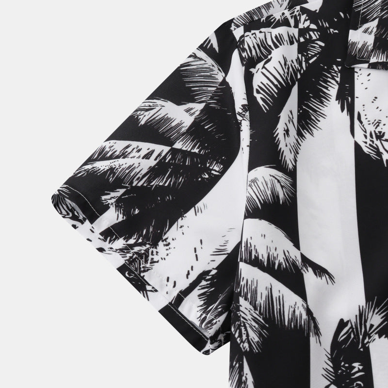 Loose Fashion Short Sleeve Printed Shirt - cas7m