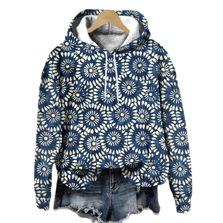 Stylish Floral-patterned Loose-fitting Designer Hoodie For Fall - cas7m