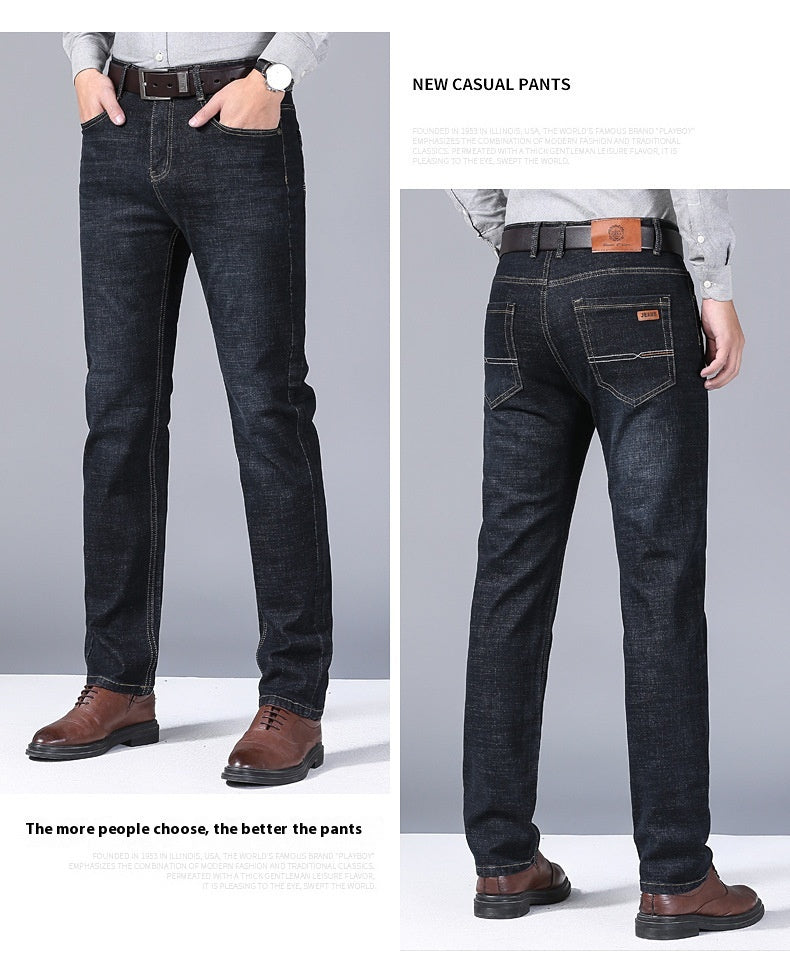 Autumn Thick Jeans Men's Loose Straight - cas7m