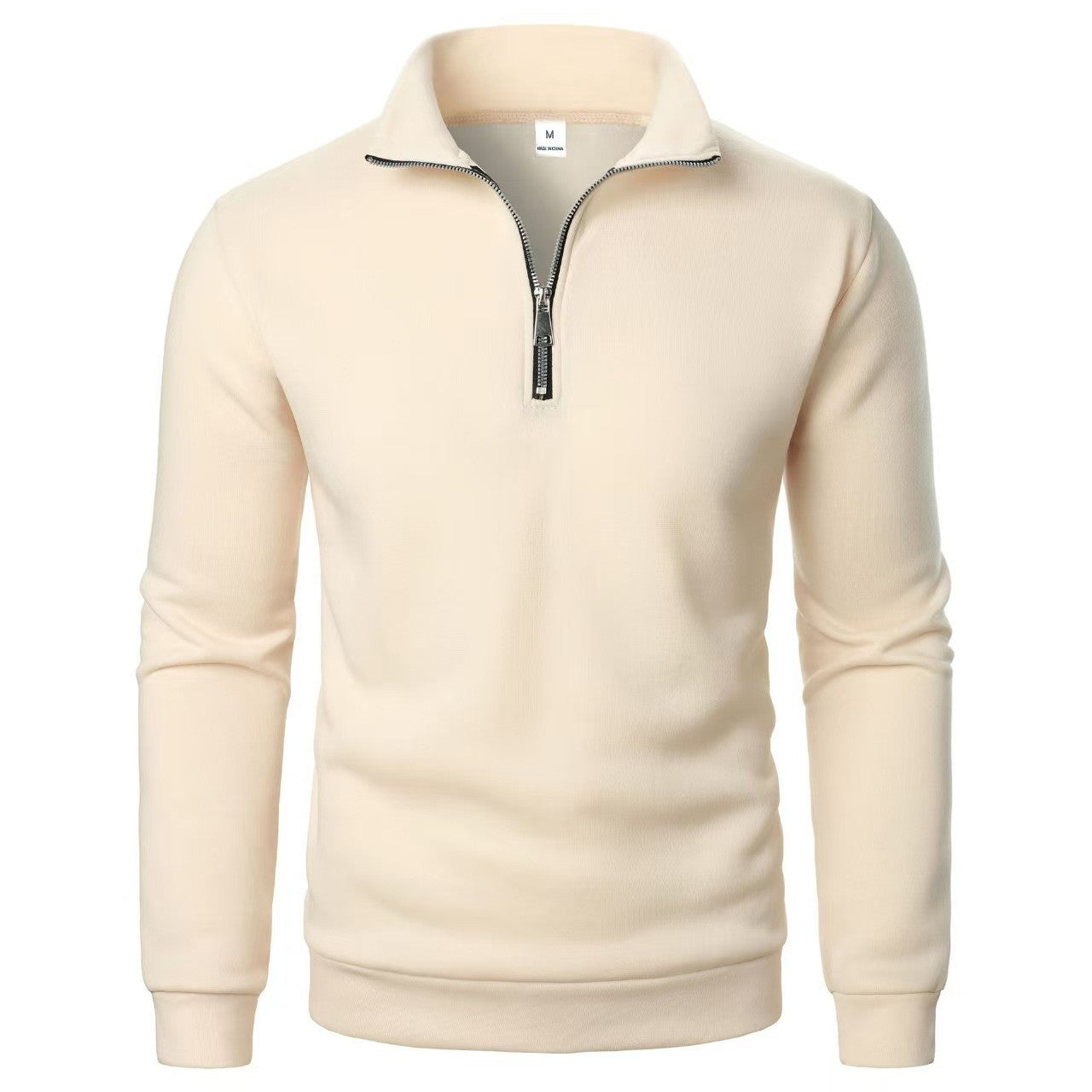 Men's Stand Collar Half Zip Casual Solid Color Long Sleeve - cas7m