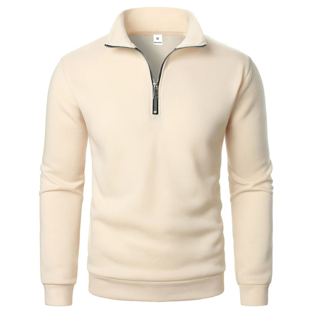 Men's Stand Collar Half Zip Casual Solid Color Long Sleeve - cas7m