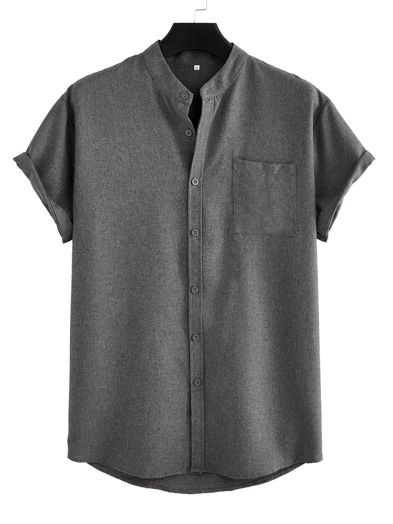 Men's Solid Color Casual Shirt With Pocket - cas7m