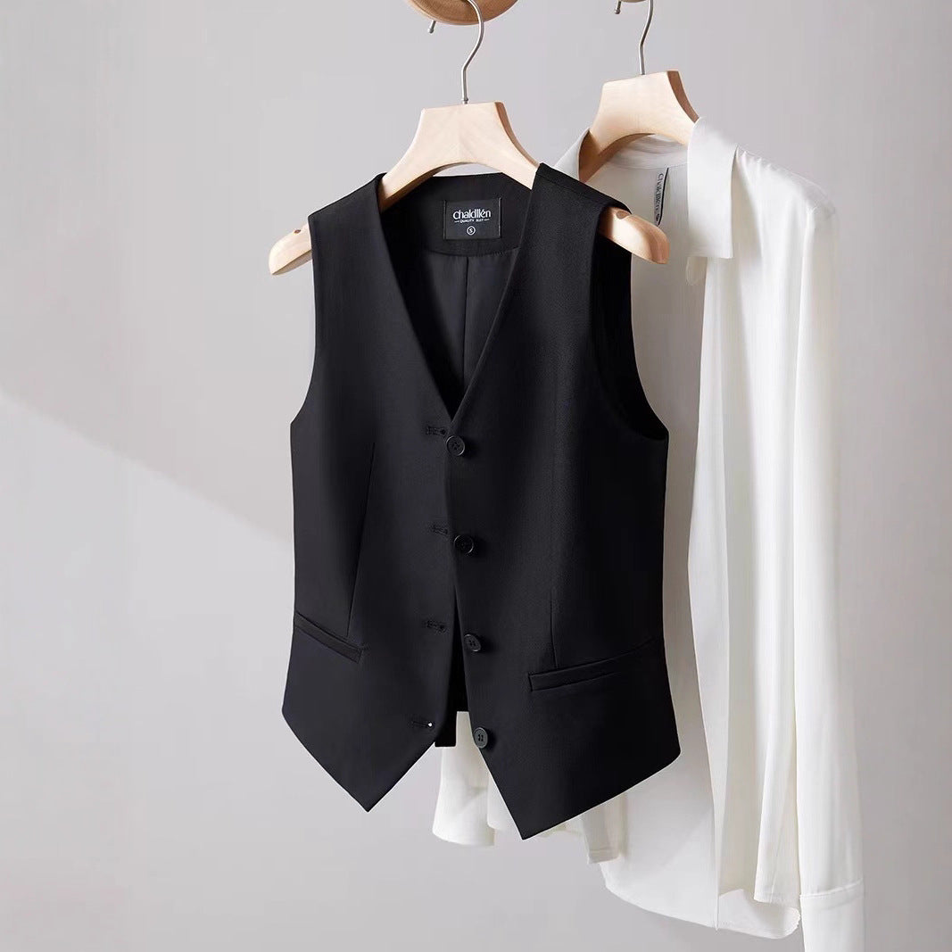 Fashionable Suit Vest Women's Top - cas7m