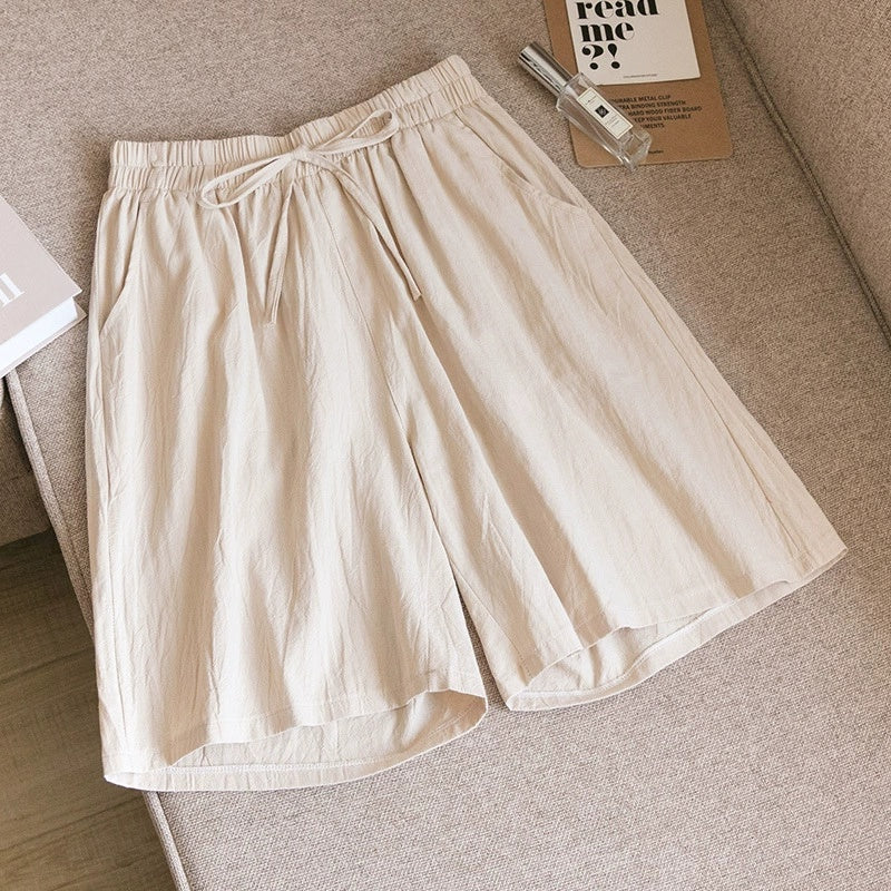 New Cotton And Linen Loose Shorts For Women - cas7m