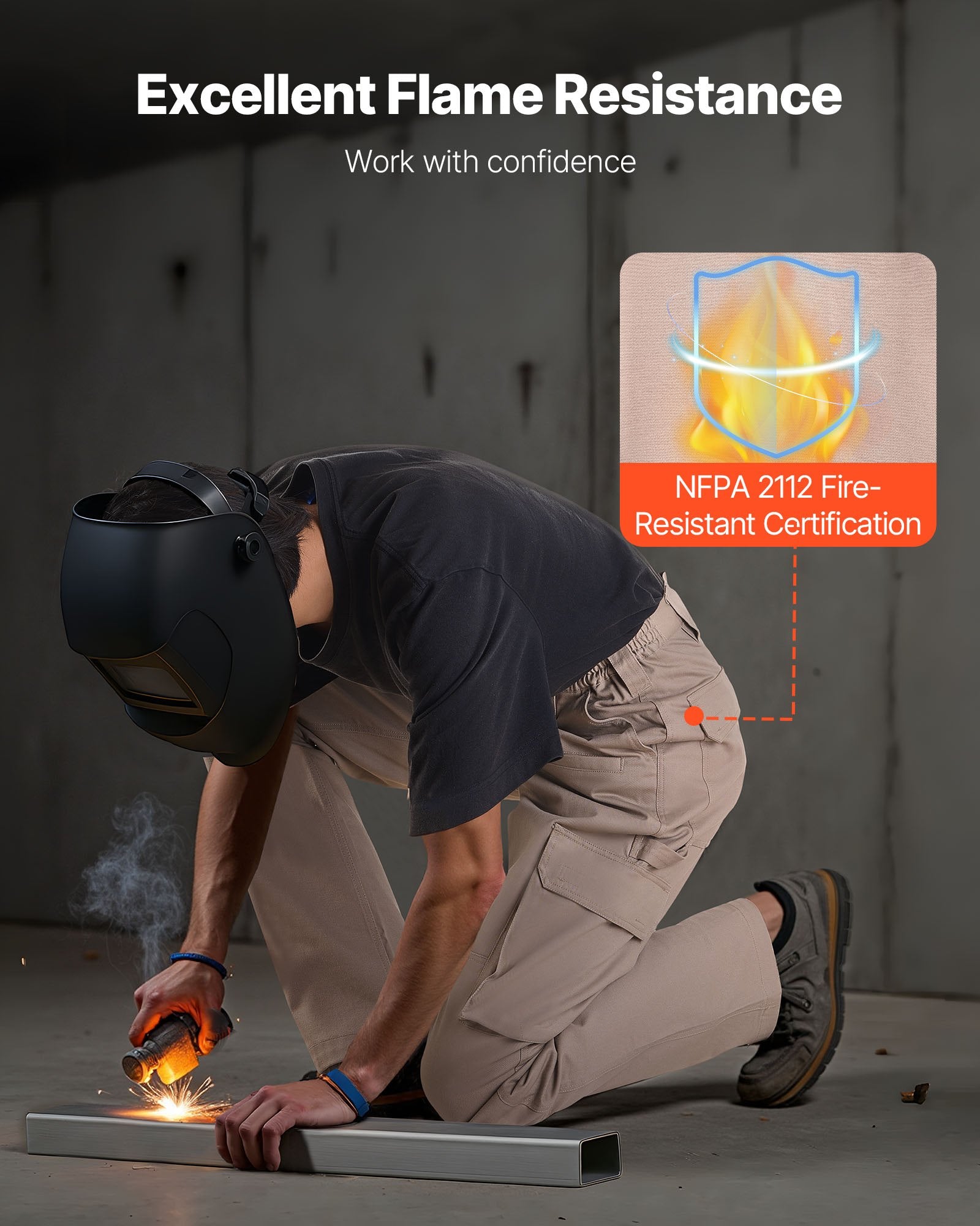 Premium Men's Breathable FR Cargo Pants with Utility Pockets - cas7m