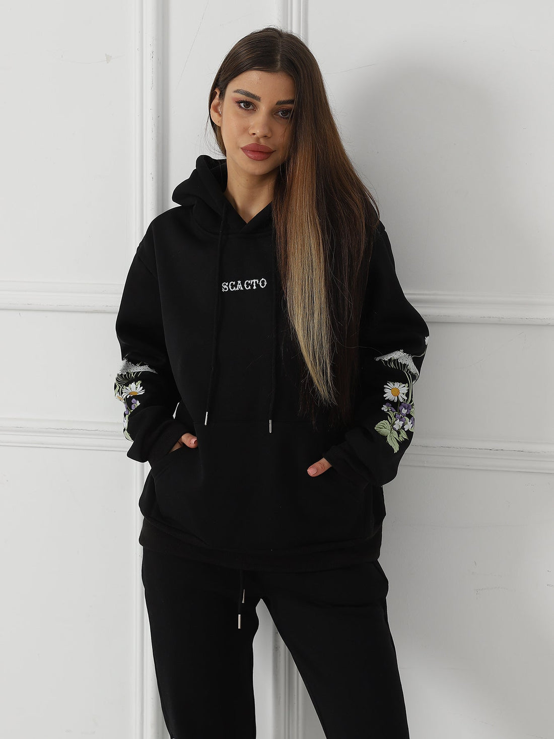 Ladies' Floral Print Long Sleeve Sweatshirt