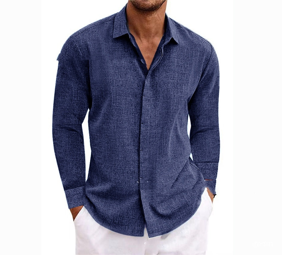Solid Color Long Sleeve Men's Cardigan