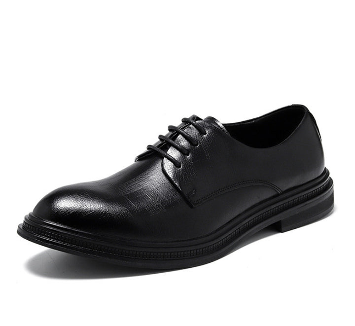 Business Formal Wear British Commuter Leather Black Leather Shoes - cas7m