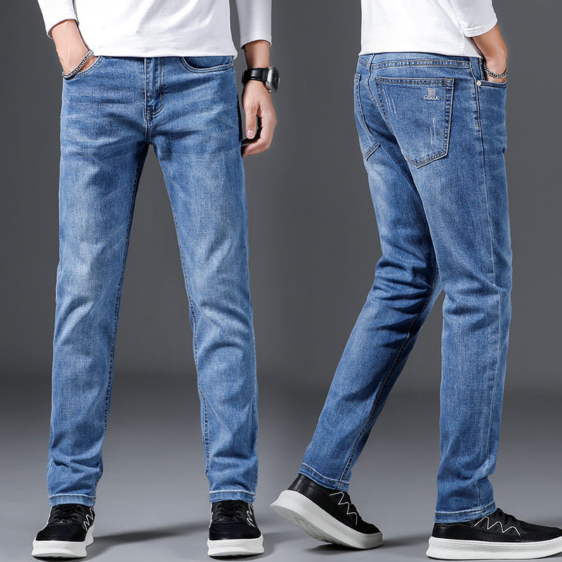 Slim Fit Elastic Straight Jeans For Men - cas7m