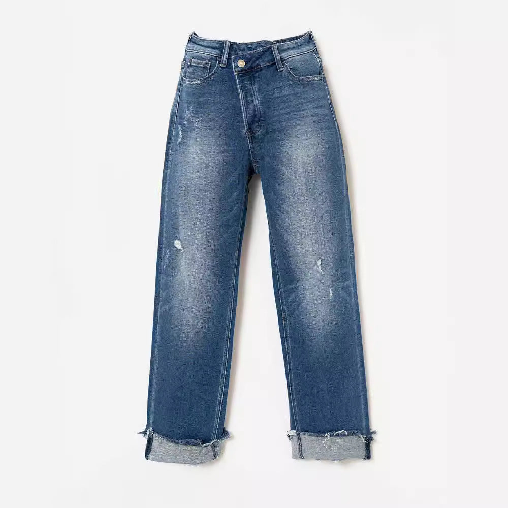 Women's Fashion Individual Casual Loose Jeans - cas7m