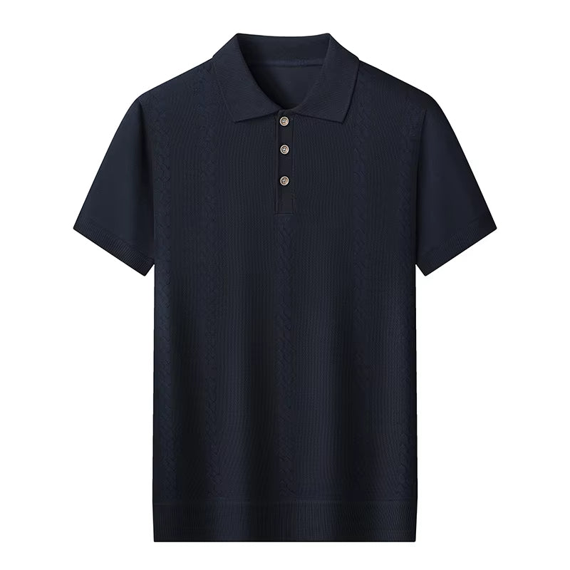 New Fashion Mens Knitted Polo Shirt Short-Sleeve - cas7m