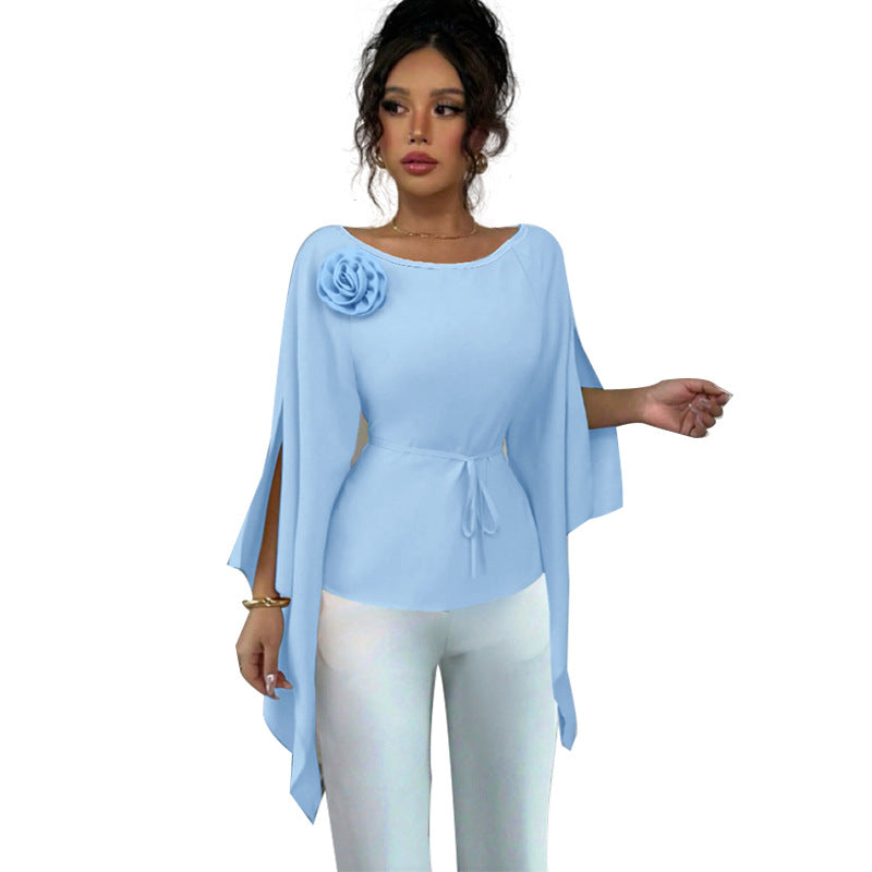 Elegant And Stylish Split Long-sleeve Shirt For Women - cas7m