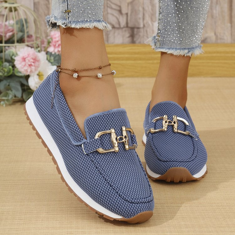 Women's Solid Color Flat Sneakers - Casual Lightweight Walking Shoes For Daily Wear And Comfortable All-match Style - cas7m