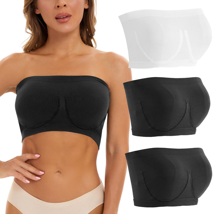 Strapless Gather Bra Set - Nylon Spandex, All Sizes Available - cas7m