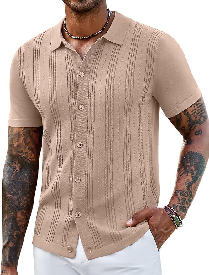 Fashionable Striped Hollow-Out Knitted Sweater For Men - cas7m