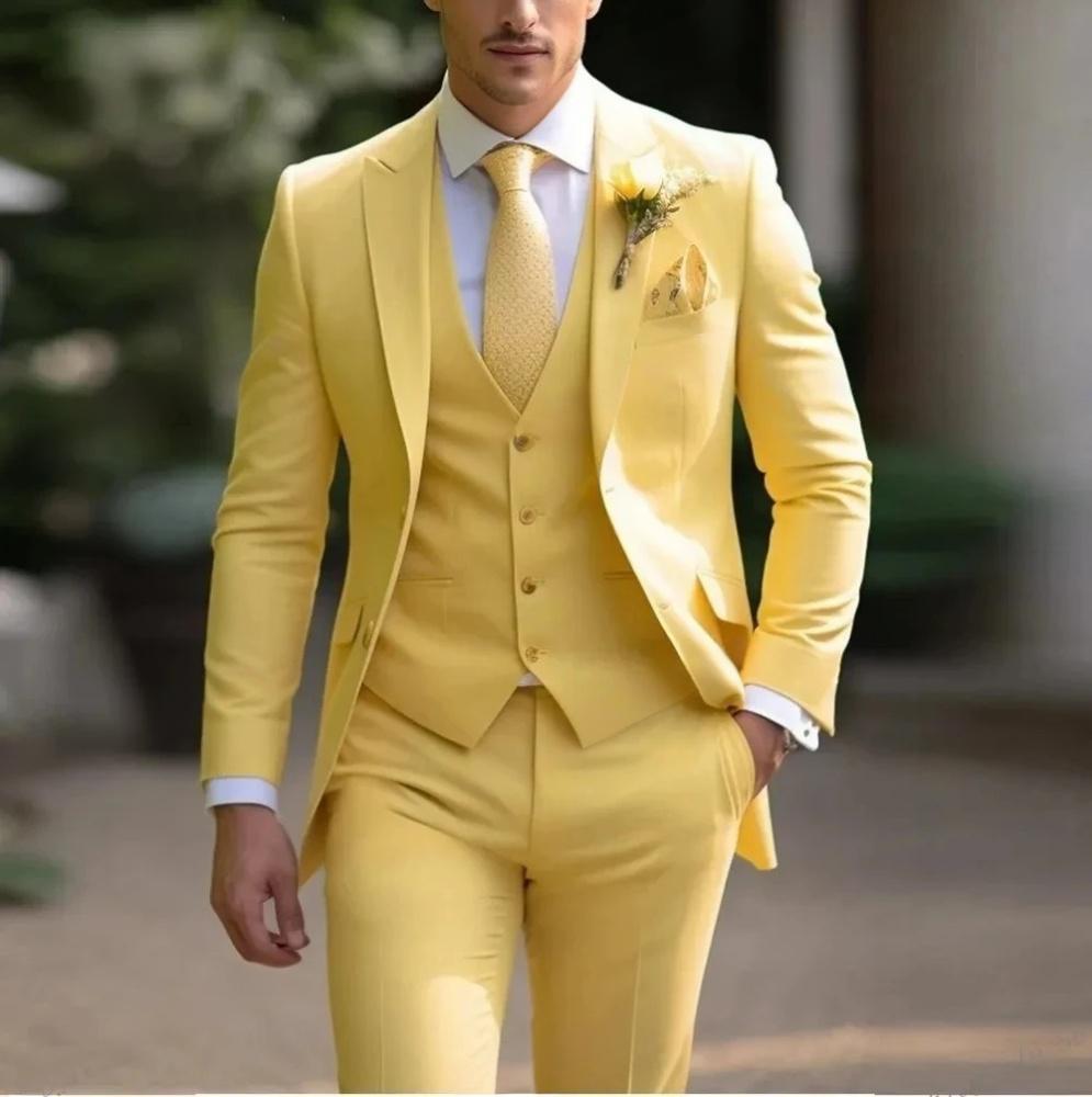 Men's Three-piece Suit Solid Color High Sense - cas7m