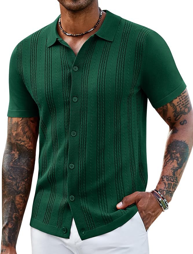 Fashionable Striped Hollow-Out Knitted Sweater For Men - cas7m