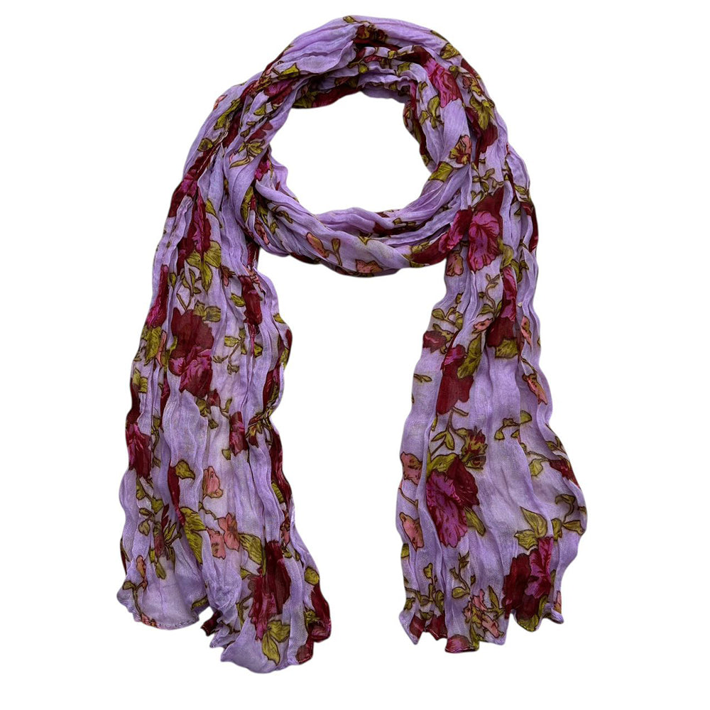 2pcs  Vibrant Crinkle Magenta Printed Polyester Texture Scarf,Versatile Everyday Scarf ,Pairs With All Casual Outfits,Office Appropriate Subtlety For Women Men - cas7m