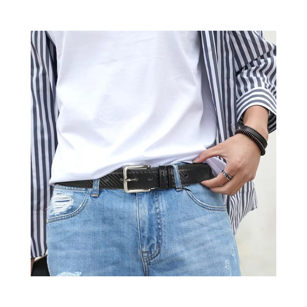 Genuine Business Leather Belt For Men Or BOY Swivel Pin Buckle Casual Versatile Belt - cas7m