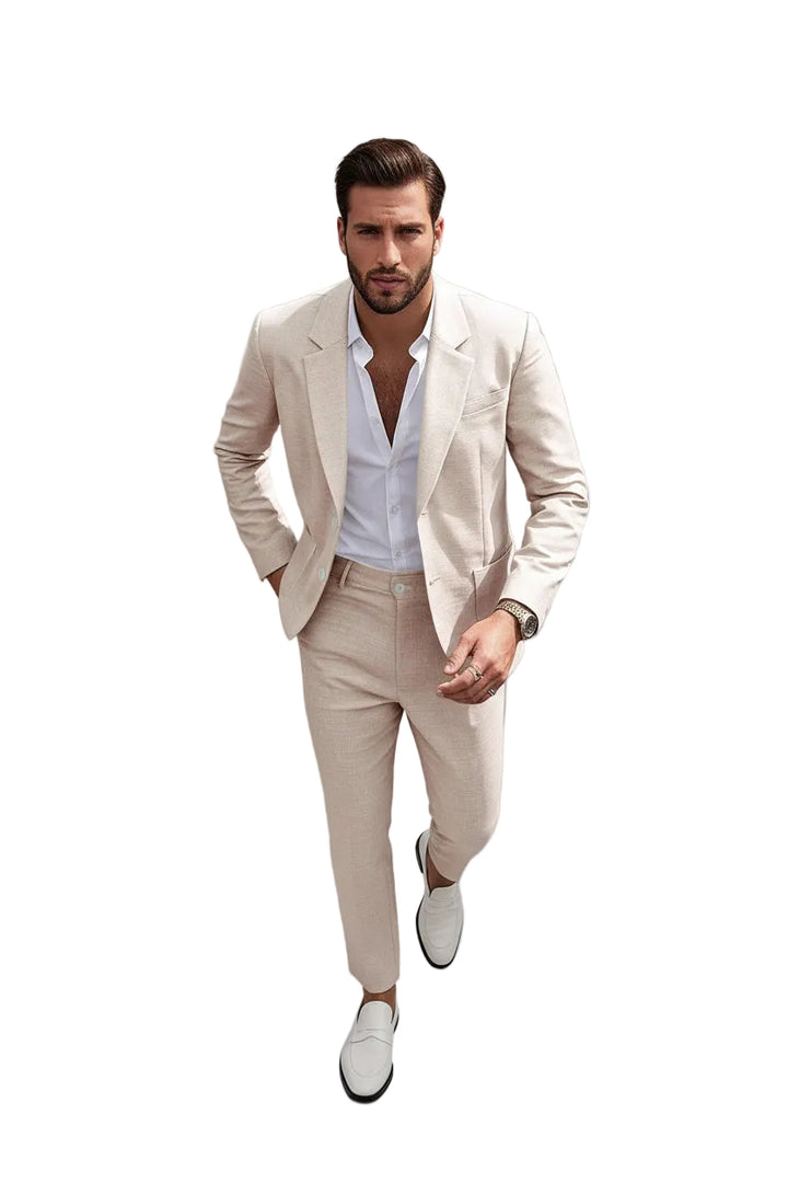 Mens Solid-Colored Business Suit Set - cas7m