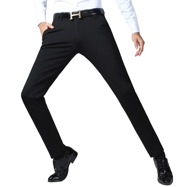 Men's Black Slim Straight Formal Pants Men's Pants - cas7m