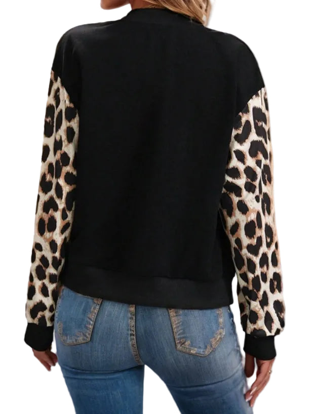 Floral Print Zip Up Jacket - cas7m