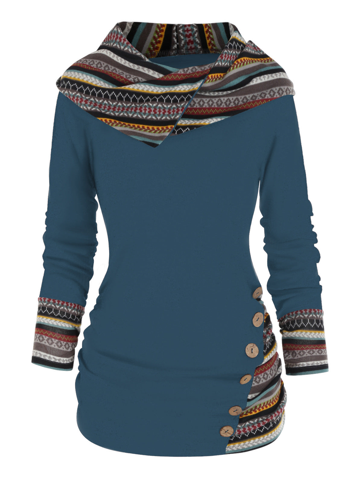 Knitted Long Sleeve Button Top Women - cas7m