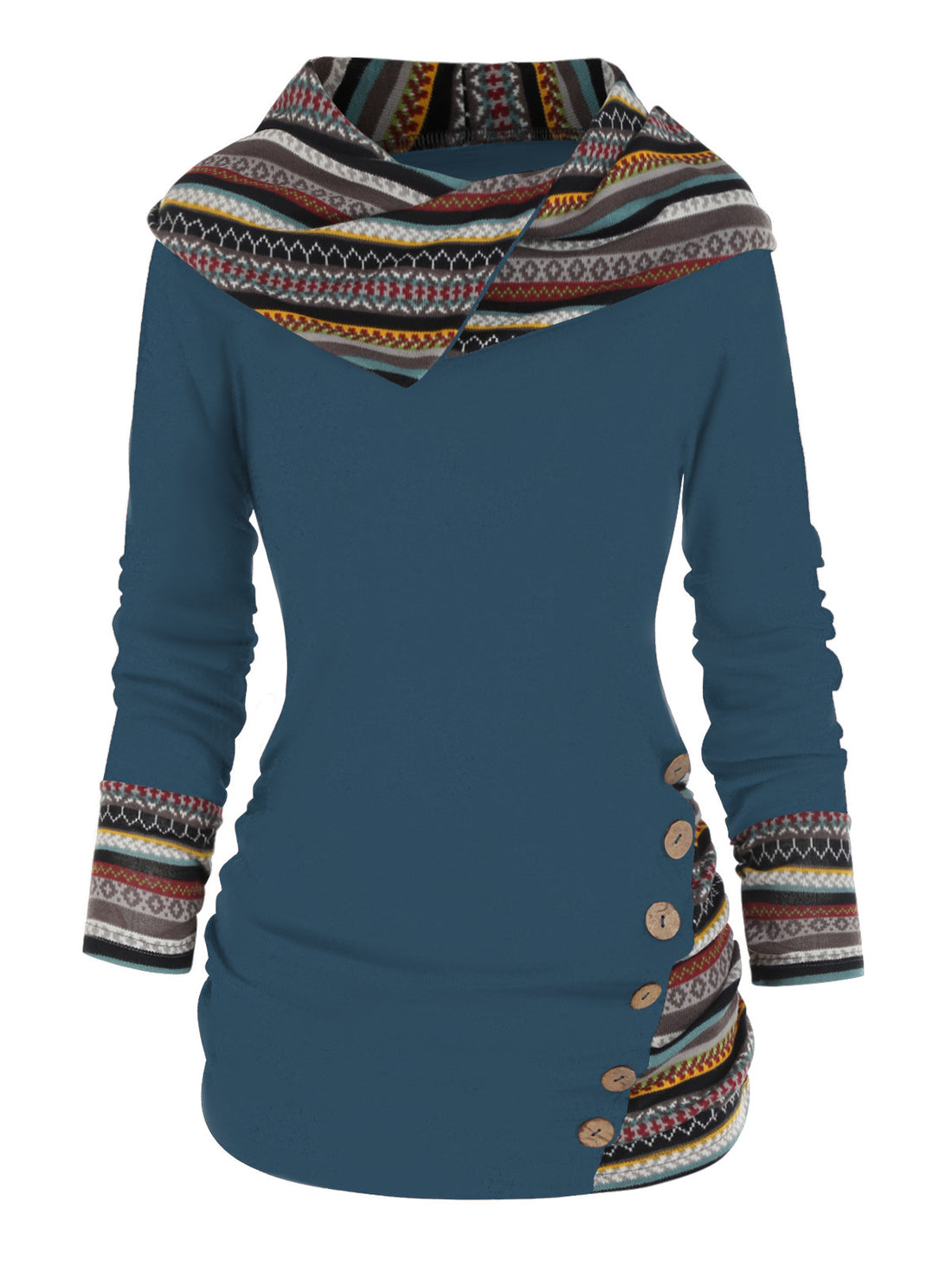 Knitted Long Sleeve Button Top Women - cas7m