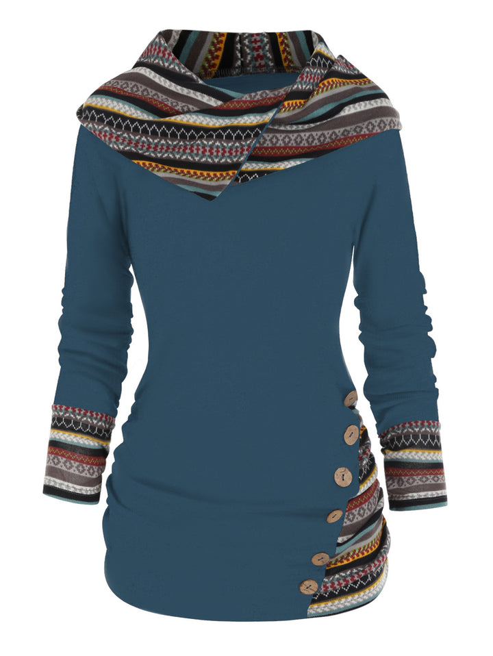 Knitted Long Sleeve Button Top Women - cas7m