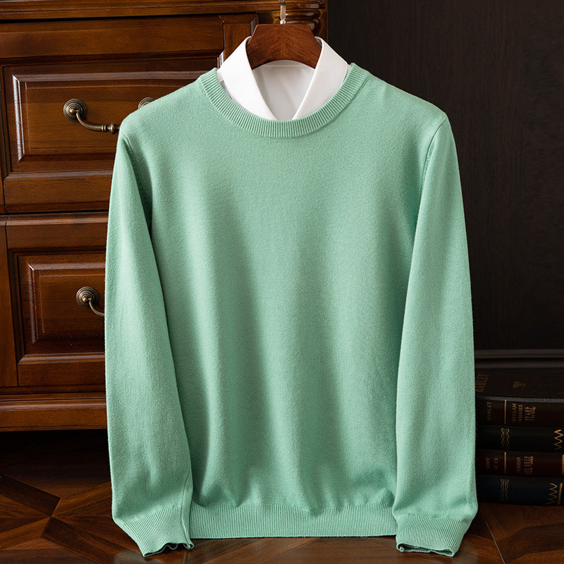 Round Neck Pullover Bottoming Shirt Casual Business Loose Long Sleeve Sweater - cas7m