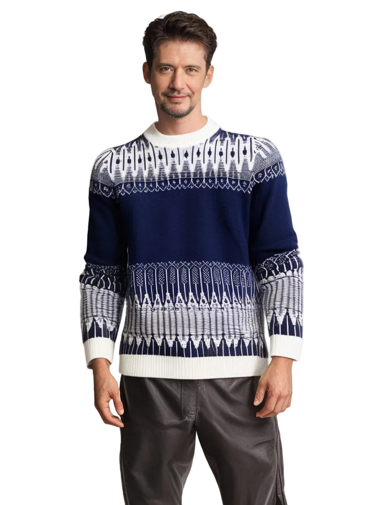 Men's Knitted Sweater Fashion Long-sleeved Pullover Tops Fall And Winter Clothing - cas7m