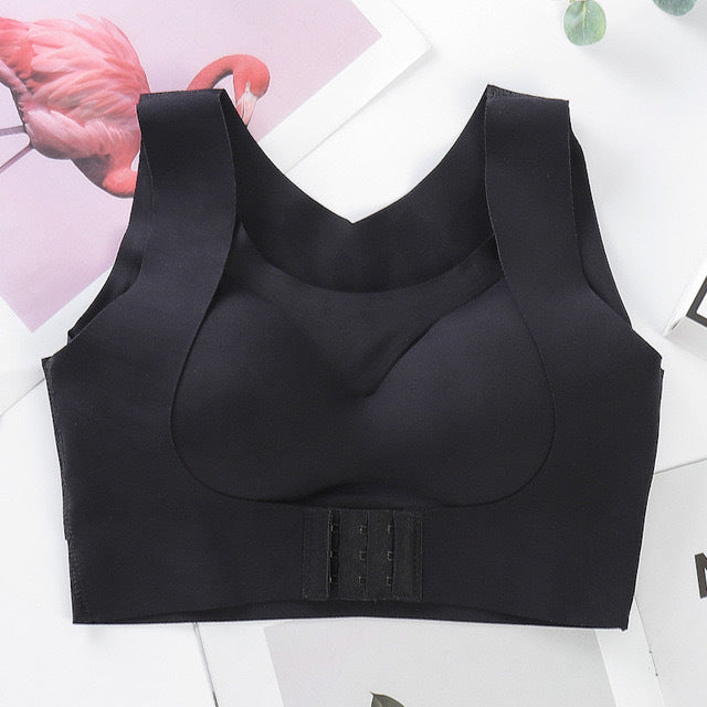 Posture Corrector Bra For Women  2-in-1 Breast Lifter & Back Support Front Closure Sports Shaper - cas7m