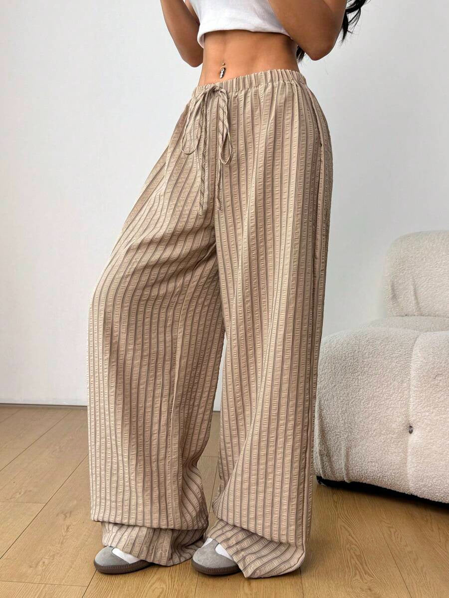 Waist-cinched Versatile Elegant Pleated Casual Pants - cas7m