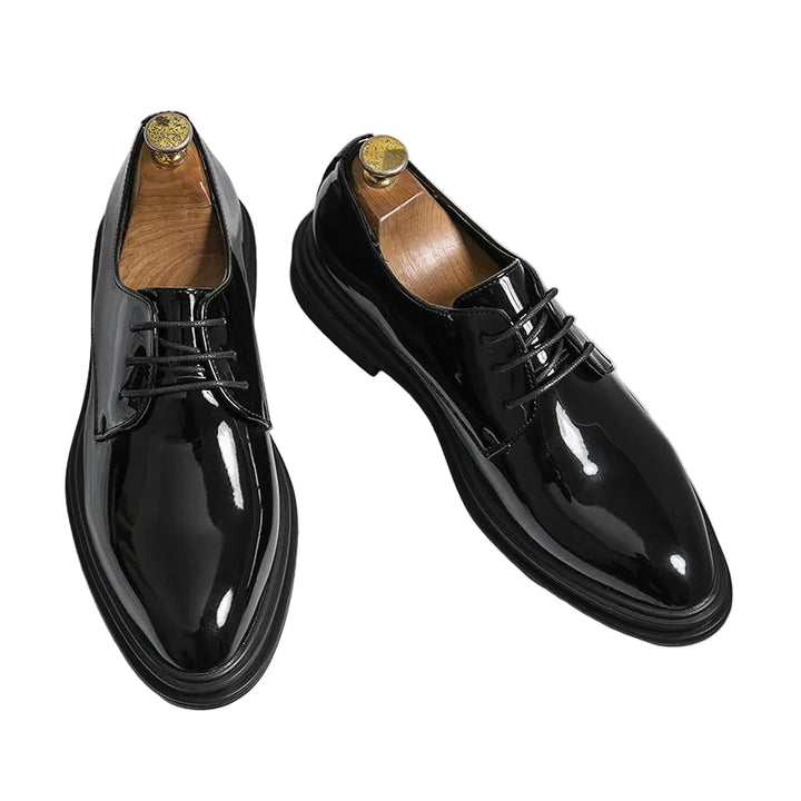 Glossy Pointed Business Leather Shoes Men's British Fashion - cas7m
