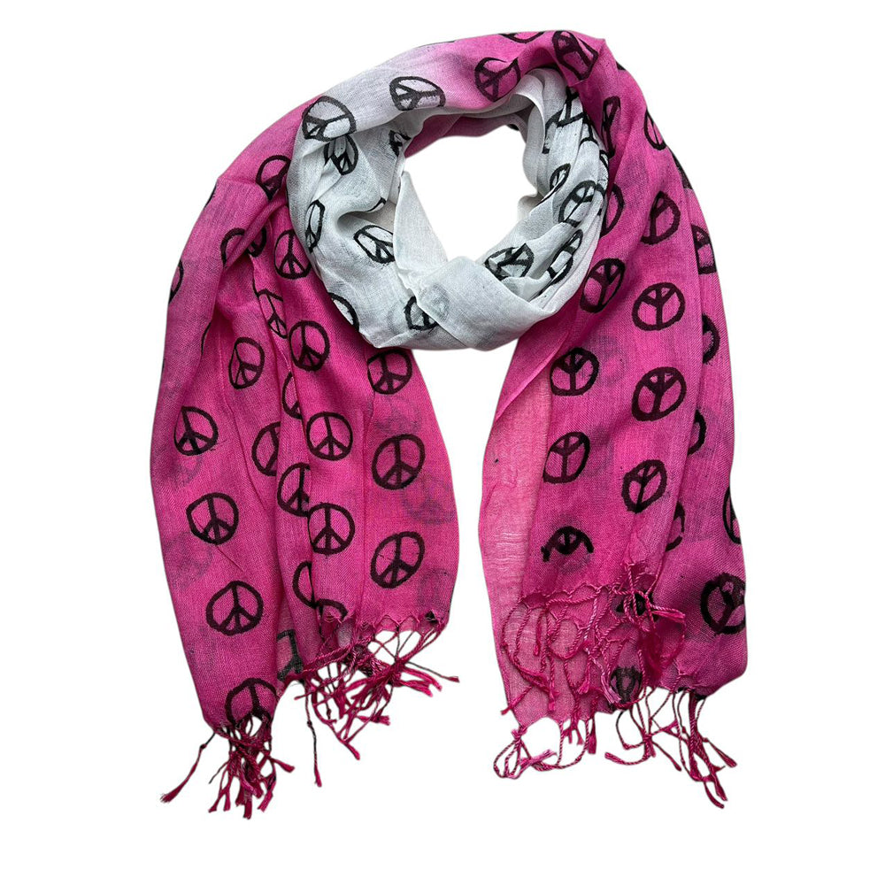 2pcs Hot Pink Semi Sheer Scarf , Delicate Drape For Warm Days,Office Appropriate Subtlety For Women Men - cas7m