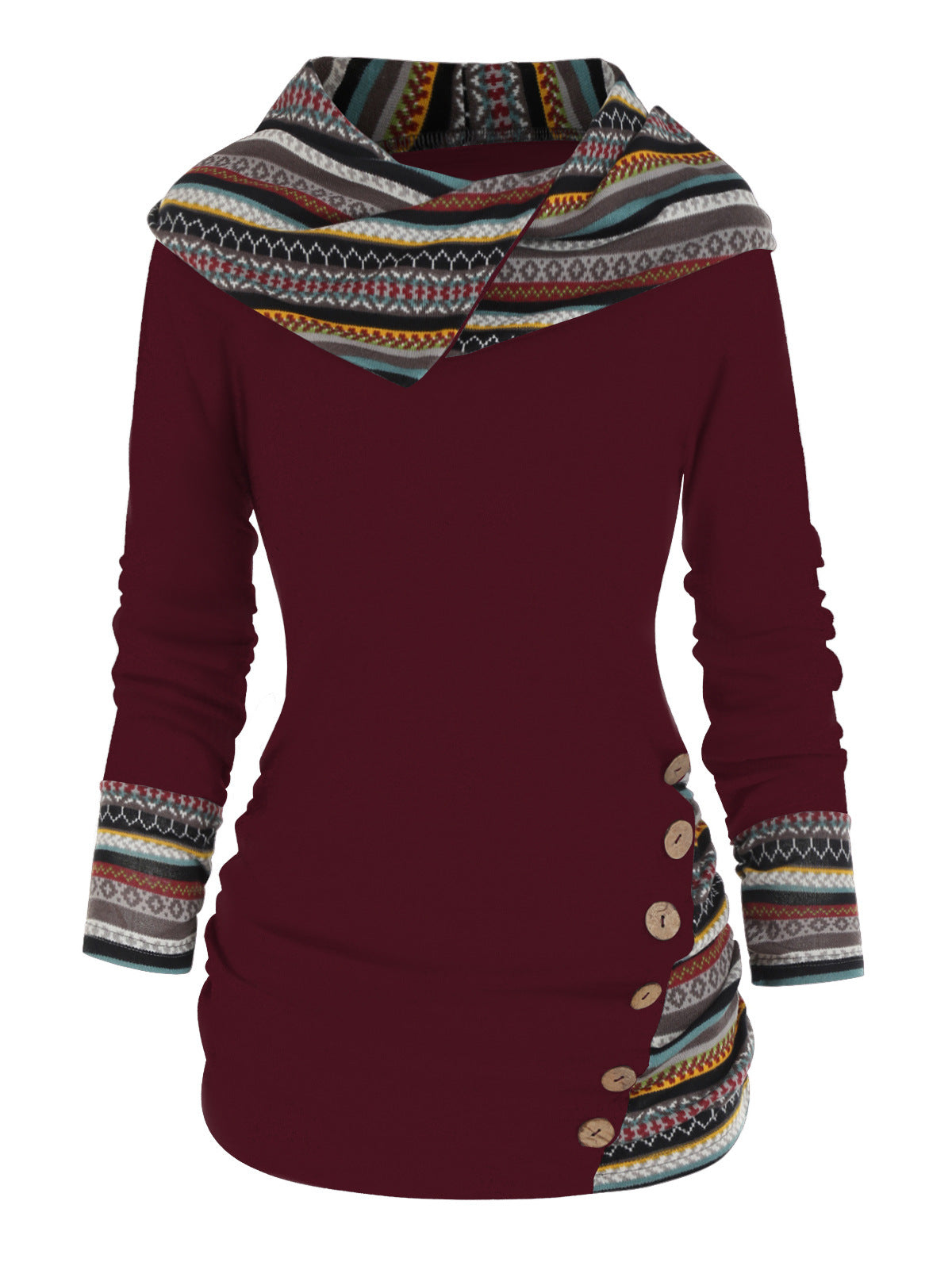 Knitted Long Sleeve Button Top Women - cas7m