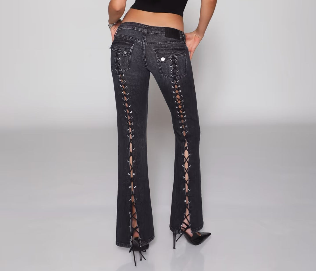 Womens Relaxed-fit Straight-leg Low-rise Bootcut Jeans - cas7m
