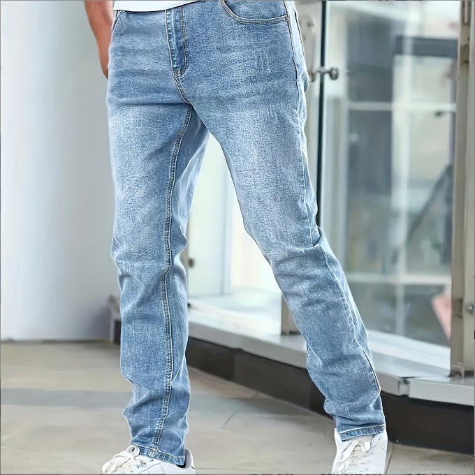 Men's Jeans Gray Trousers Stretch Skinny - cas7m