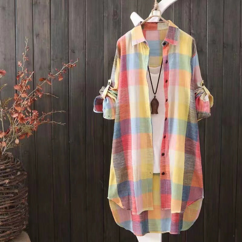 Korean Style Sun-protection Clothing Shirt Women's Mid-length Plus Size - cas7m