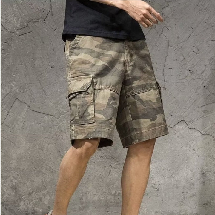 Summer Loose Five Points Casual Camouflage Workwear Shorts Men - cas7m