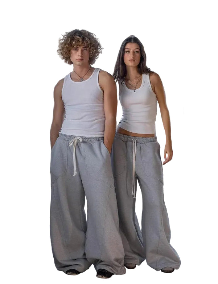 Sweatpants Embroidered Men's And Women's Wide-leg Pants Loose Casual Pants - cas7m
