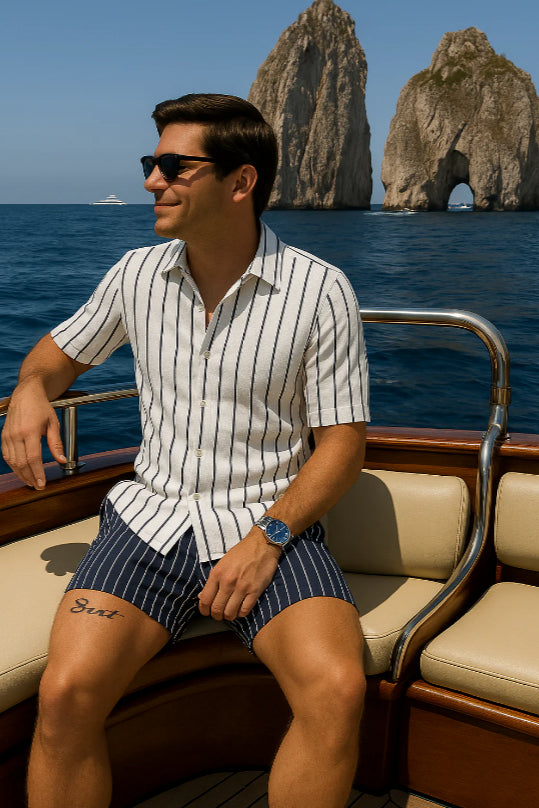 Beach Men's Shirt And Shorts Set - cas7m