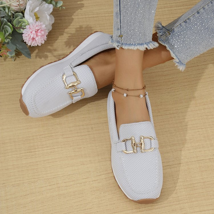 Women's Solid Color Flat Sneakers - Casual Lightweight Walking Shoes For Daily Wear And Comfortable All-match Style - cas7m