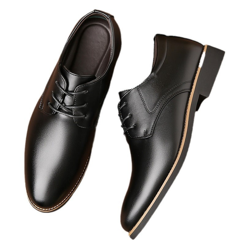 Plus Size Business Formal Wear Black Leather Shoes For Men - cas7m